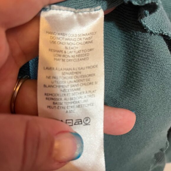 We The Free Teal Long Sleeve Asymmetrical Hem Top - Picture 6 of 9